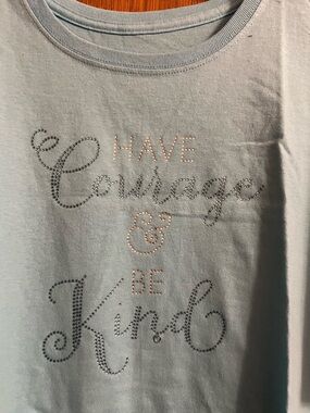 NWOT Disney Cinderella "Have Courage & Be Kind" Embellished Lt Blue Unisex 3X